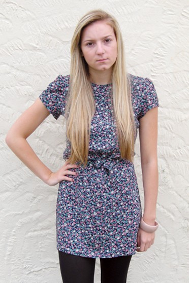 navy ditzy floral shift 